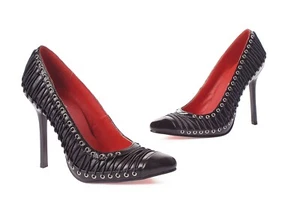 Ellie Shoes 420-Lolita Negro PU Zapato de Corte EN STOCK - Imagen 1 de 2