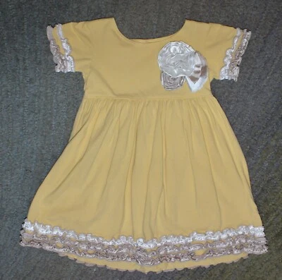 Persnickety Girls Short Sleeve Yellow Dress - Size 4 - EUC - Image 1 of 4