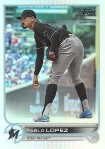 2022 TOPPS SERIES 2 PABLO LOPEZ P MIAMI #644 SILVER RAINBOW FOIL SP
