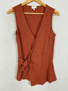Witchery Womens Shirt Coral Size Small Viscose Nylon Tie Wrap Tank Blouse Casual - Picture 1 of 8