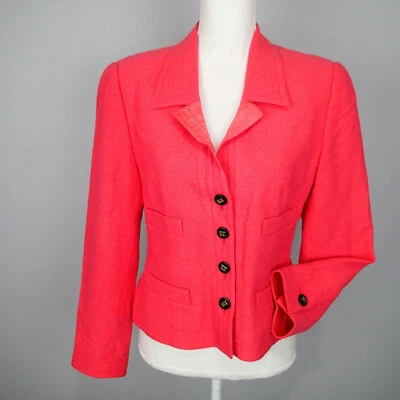 Escada- Blazer Rosa Coral Talla 38 Lana B Chaqueta  Foto 1 de 4