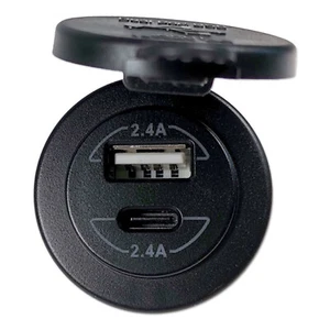 USB Doppelsteckdose 12V 24V 4,8A Typ A + C KFZ Steckdose Ladebuchse Anschluss - Zdjęcie 1 z 7
