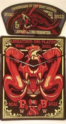 OA AMMATDIIO LODGE 590 BSA UTAH 2022 NOAC 3-PATCH 2024 D&D DUNGEONS & DRAGONS!!! - Image 1 of 4