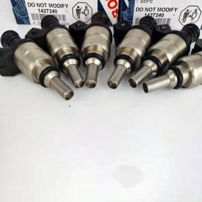 Juego de 6 inyectores de combustible Bosch 1427240 BMW M54 320i 325i 325xi 525i X3 13537546244 Foto 1 de 4