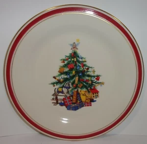 Porcelain plate for Christmas, Blossom Top China Christmas Tree plate with red - Picture 1 of 10