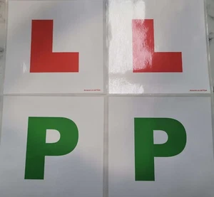 2X Self Adhesive Learning Driver Stickers L & P Plates - DVLA Legal Size -NEW UK - Picture 1 of 2