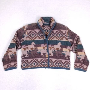 Veste d'identité neuve imprimé cheval western sud-ouest XL coton boho folkcore vintage - Photo 1/7