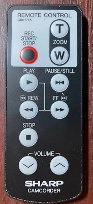 GENUINE SHARP 8mm CAMCORDER REMOTE CONTROL MODEL: G0017TA WITH FREE UK POSTAGE - Image 1 of 2