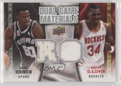 2009-10 Upper Deck Dual Game Materials David Robinson Hakeem Olajuwon #DG-OR HOF - Image 1 of 2