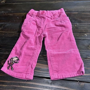 Pantaloni elasticizzati Gymboree bambina velluto a coste rosa scimmia 6-12 mesi vintage - Foto 1 di 8