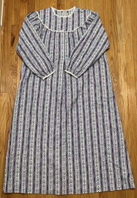 Camisón Lanz of Salzburg franela algodón grande encaje ribete coqueta pradera Foto 1 de 4