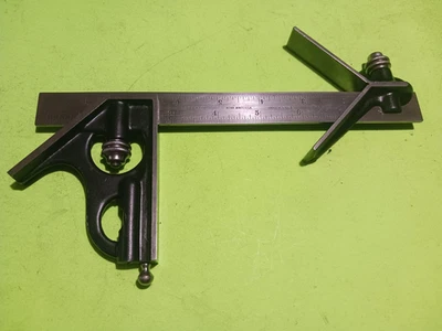 L.S. Starrett 9" Combination Square 4pcs Head,center Head,9" rule & scribe - Image 1 of 4