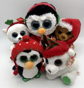 Lotto Natale Ty Beanie Boos: Frost, Nicholas, North, Paxton & Freeze - Foto 1 di 13