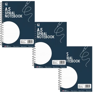 Cuaderno Espiral A5 Tapa Blanda 80 Hojas 160 Páginas - Pack de 3 Diarios de Escritura - Imagen 1 de 18