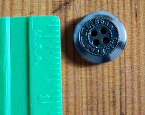 1/2" LL Bean Replacement Button Tortoise Shell 4 Hole Plastic Brown Metal Center - Picture 1 of 4