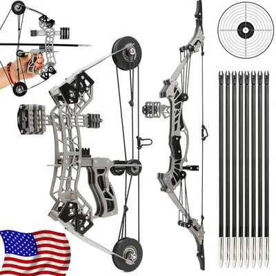 SHARROW 10" 16" Mini Compound Bow Arrows Kit Archery Target Pocket Bow Shooting Gift