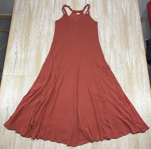 Maxi vestido sin mangas Garnet Hill para mujer talla S naranja quemado forrado con óxido  - Imagen 1 de 13