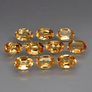 Ovalado 6x4mm. Real 100% Natural Amarillo Citrino Brasil Limpio 10 Piezas/4.56Ct. - Imagen 1 de 6