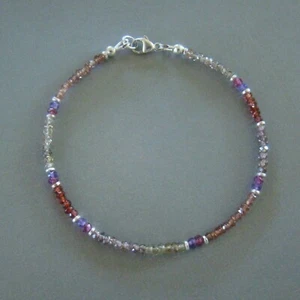 U&C Sundance Tundra Sapphire, Amethyst, Garnet Sterling Silver Delicate Bracelet - Picture 1 of 5