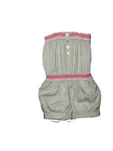 FADED GLORY 1 pc romper w/a 2" smocked band at top & waist, 2 pockets size6 (J) - Picture 1 of 2