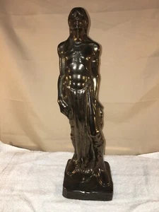 Vintage Glazed Standing Native American Chief Holland Mold Figurine 16” Tall - Picture 1 of 11