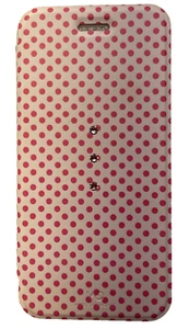 White Diamonds Girly Edition Crystal Booklet Case for iPhone 6, Pink/Dots - Picture 1 of 6