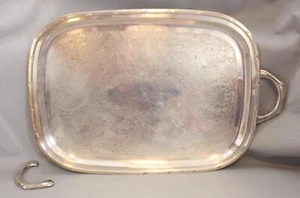 Silver Butler's Serving Tray Rogers 1881 Croydon Antique 1930s? w/Handles - Picture 1 of 24