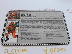 LONG ARM 1993 GI JOE COBRA ACTION FORCE FILECARD - Bild 1 von 1