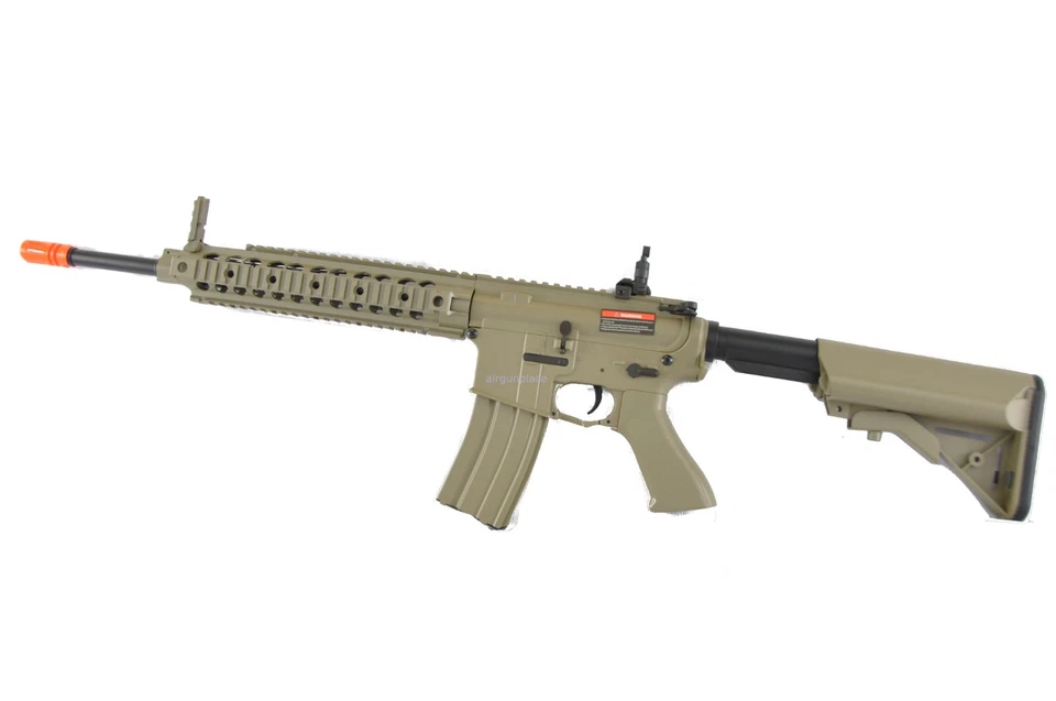AIRGUNPLACE Tan Color Metal Gear Electric Full/Semi-Auto Airsoft M4 Style Airsoft Gun 9512T