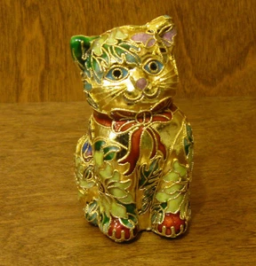 Victorian Treasures #A205-2 ASIENTO DE GATO, verde/marrón, NUEVO en tienda minorista - Imagen 1 de 2