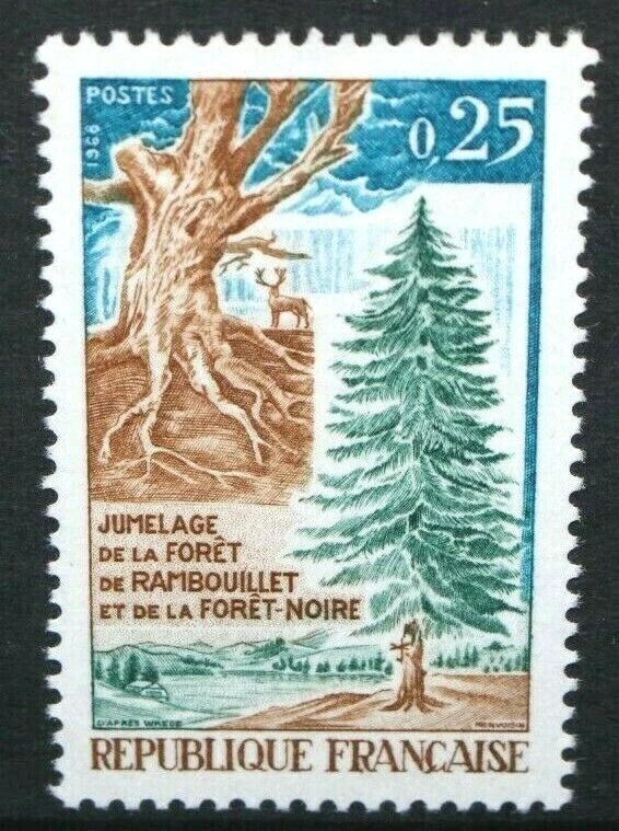 FRANCE 1968 Link of Black and Rambouillet Forests: Trees. Set of 1. MNH. SG1796. - Image 1 of 1