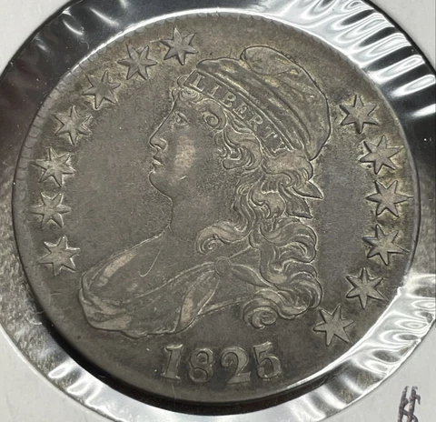 1825 50c Xf Original Bust Half Dollar! Cover