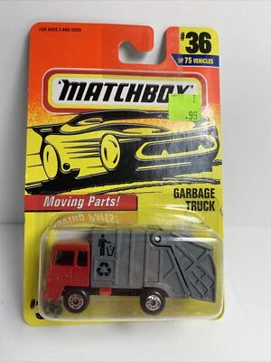 MATCHBOX Garbage Truck #36 Of 75 Red/Grey 1/64 Scale Die Cast FREE SHIPPING - Image 1 of 2
