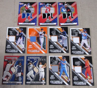 Lote (11) Reliquias de Béisbol Hilos Futuros, DPL Elite, Lugares de Comercio Foto 1 de 2