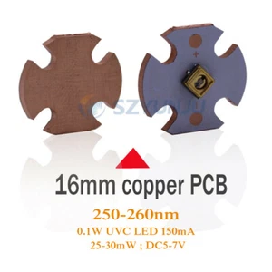 UVC LED 0.1W 3535 250nm 150mA 5-7V Deep Ultra Violet Lamp with Copper PCB - Picture 1 of 6