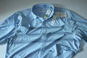Tommy Bahama Shirt Siesta Key Skyline Stripe Fresh Blue LS New Extra Large XL - Picture 1 of 4