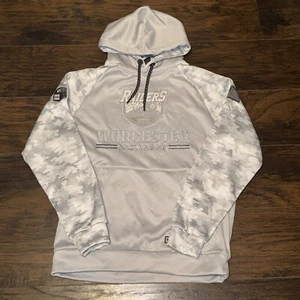Worcester Railers ECHL Hockey White Camo Gray Ice OHT Military Sweatshirt Gr. Lg - Bild 1 von 8