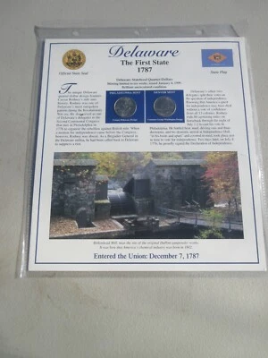14 Postal Society Commemorative Statehood Quarter Collection Delaware Georgia & - Image 1 of 4