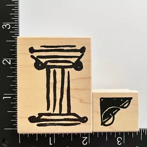 Club Schrott architektonische Säule und Ecke Holz montiert Gummistempel 2er Set - Bild 1 von 3