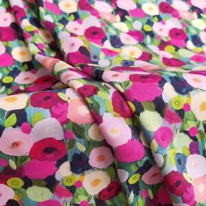1yard X 1.4meter Pink County Floral Viscose Fabric Soft Clothing Material Poplin