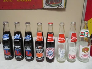 8 COCA COLA 10 OZ COKE BOTTLES 3 LOUISIANA TECH UNIV. 1984 SUPERBOWL CHAMPS SAN - Picture 1 of 10