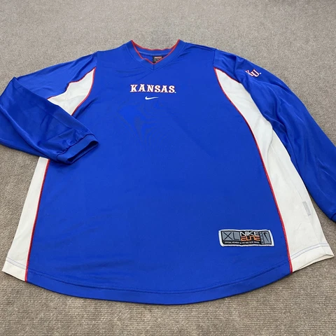Vintage Kansas Jayhawks Basketball Team Nike Elite Warm Up Jersey Men's Size XL Cover