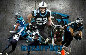 Carolina Panthers Lithographie Druck von Christian Mccaffrey 17 x 11 - Bild 1 von 1