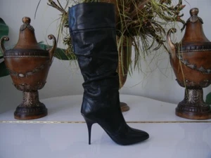 NWT BURBERRY BLACK PRORSUM LASER CUT STILETTO LEATHER BOOT SZ 9.5 $895 RARE FIND - Picture 1 of 10