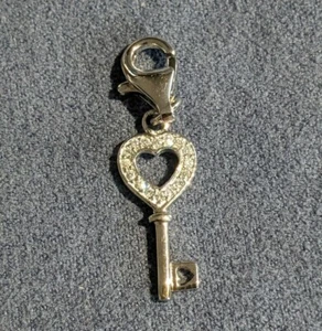 Sterling Silver Pendant "Key" Zirconia - Picture 1 of 6