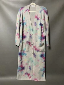 27 Miles 100% Cashmere Sweater Duster Long Tie Dye Button Down, Women’s XS - Picture 1 of 11
