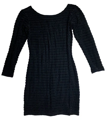 Dosa Vintage Black Velvet Long Sleeve Mini Dress Size 2 - Image 1 of 3