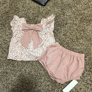 Unbranded Baby Girl Summer Two Piece Pink Outfit 9-12 Months (NEW) - Picture 1 of 5