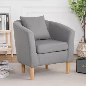 YORK PREMIUM FABRIC TUB CHAIR ARMCHAIR DINING LIVING ROOM RECEPTION DARK GREY - Picture 1 of 12