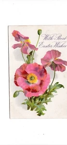 Tuck postcard / Poppies Easter Wishes / Floral Easter Greetings Series No. 129 - Picture 1 of 2